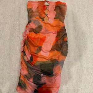 Elegant Multicolor Tie-Dye Dress